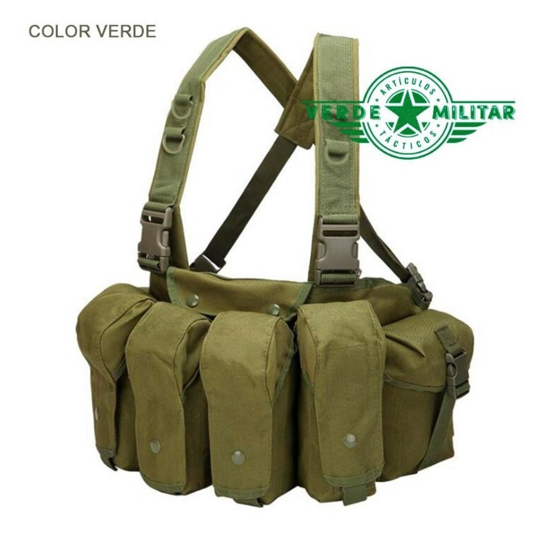 Pechera táctica con bolsas para cargadores y tirantes ajustables - foto 7