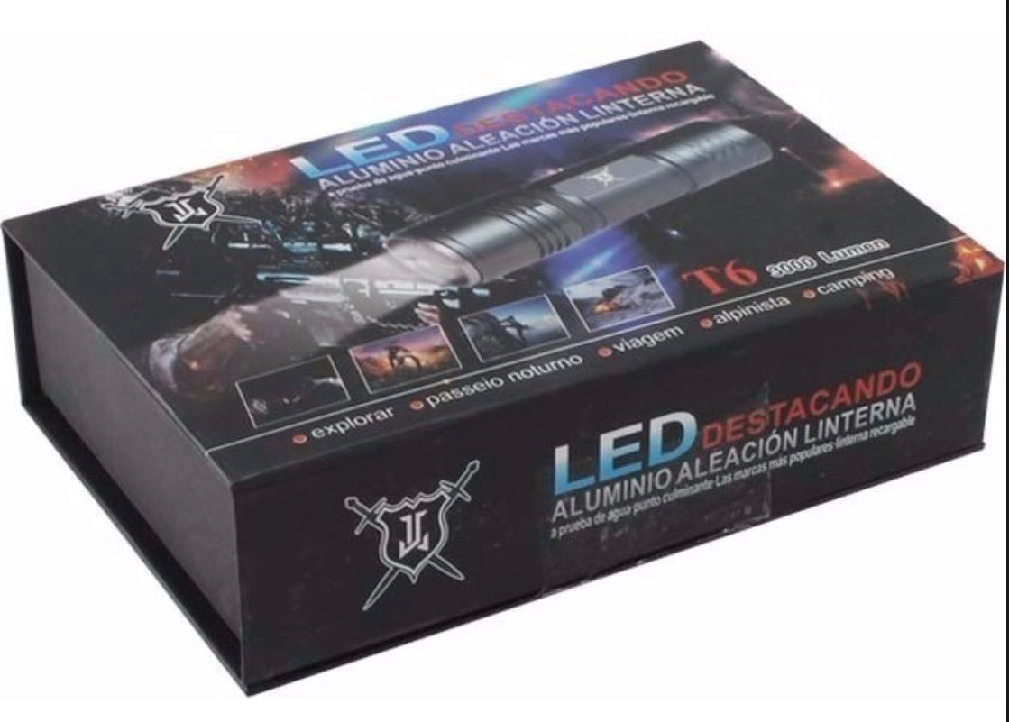 Lámpara de 3000 lúmenes con LED T6 y efecto patrulla rojo y azul - foto 4