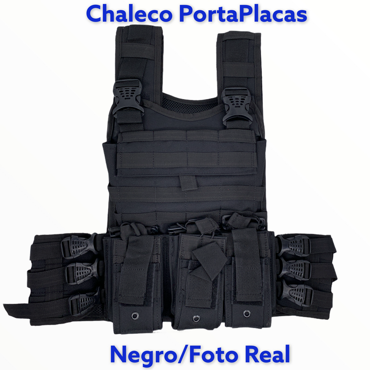 Chaleco porta placas con porta cargadores, Molle y área para parches