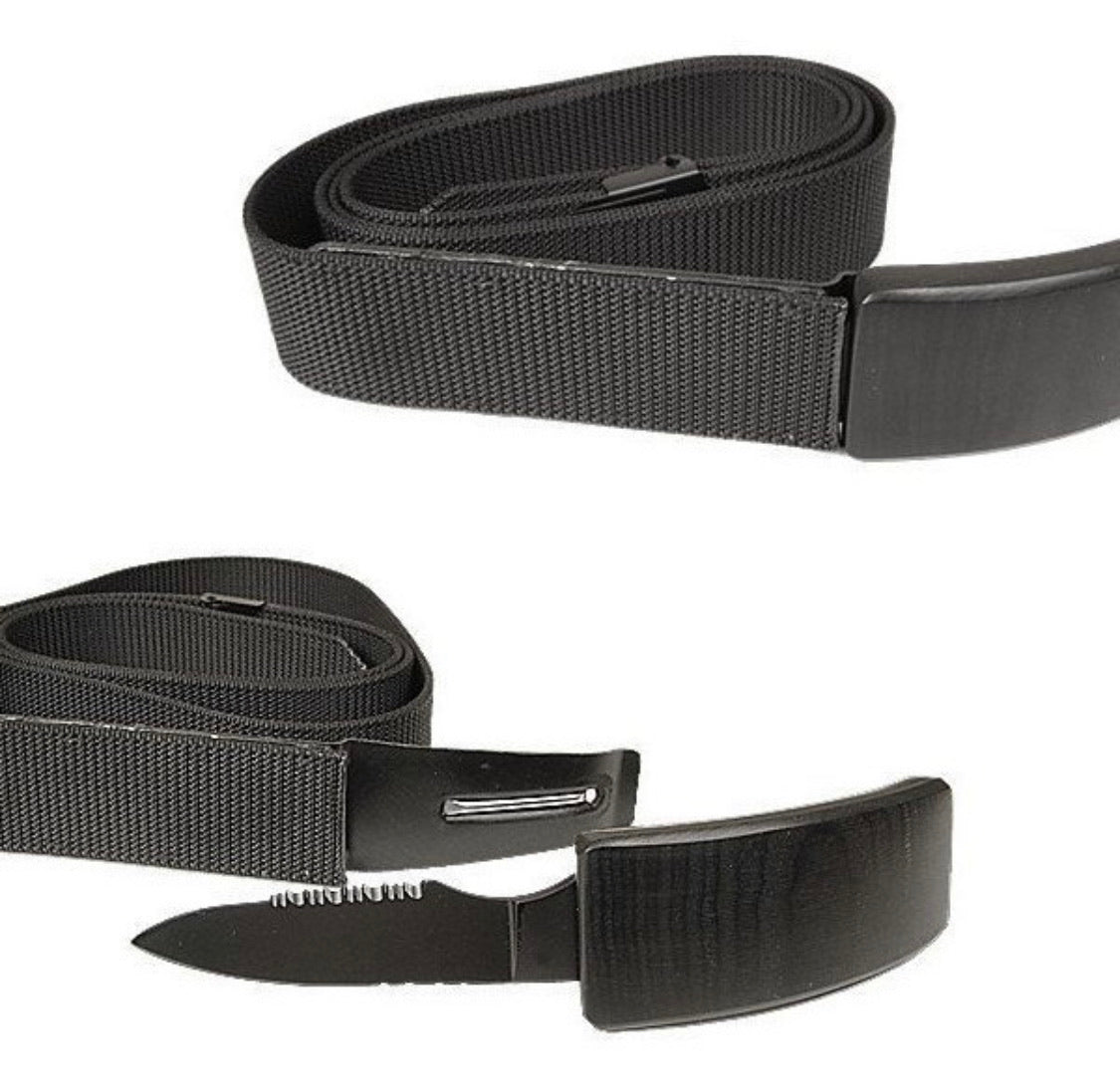 Navaja estilo cinturón táctico con diseño oculto, color negro - foto 6