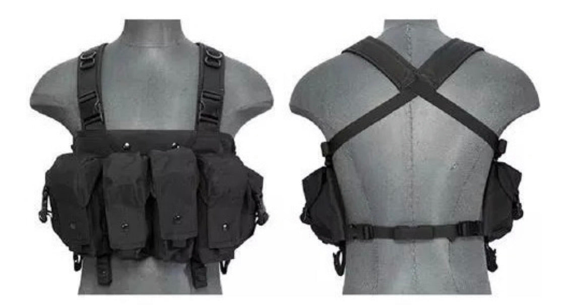 Pechera táctica con bolsas para cargadores y tirantes ajustables - foto 2