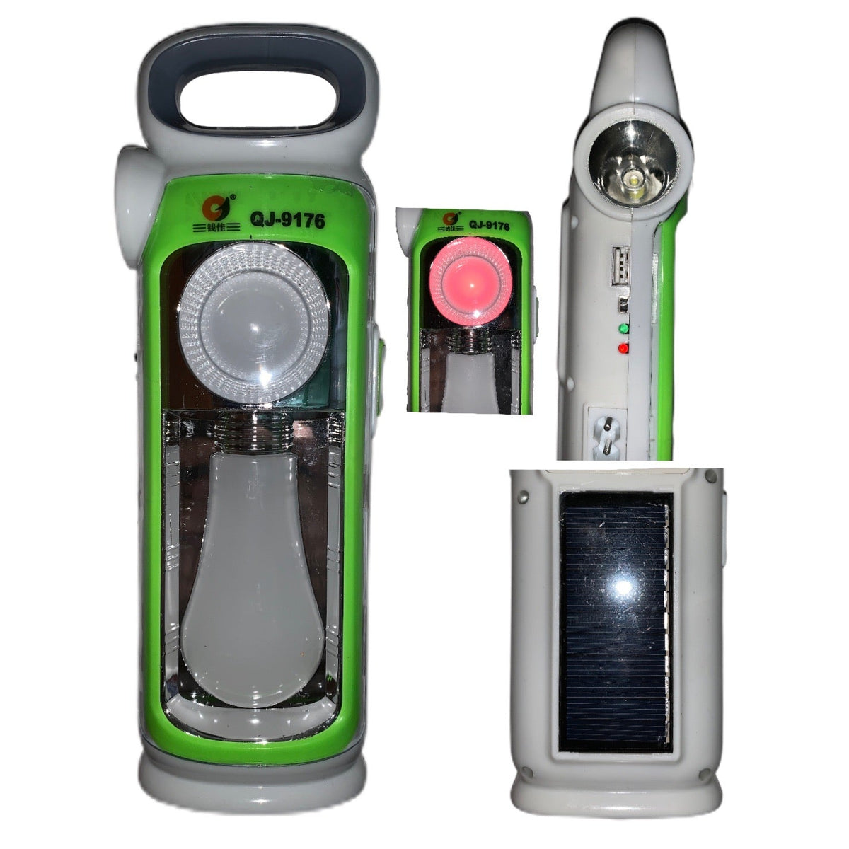 Lámpara de emergencia esférica con power bank, USB y carga solar