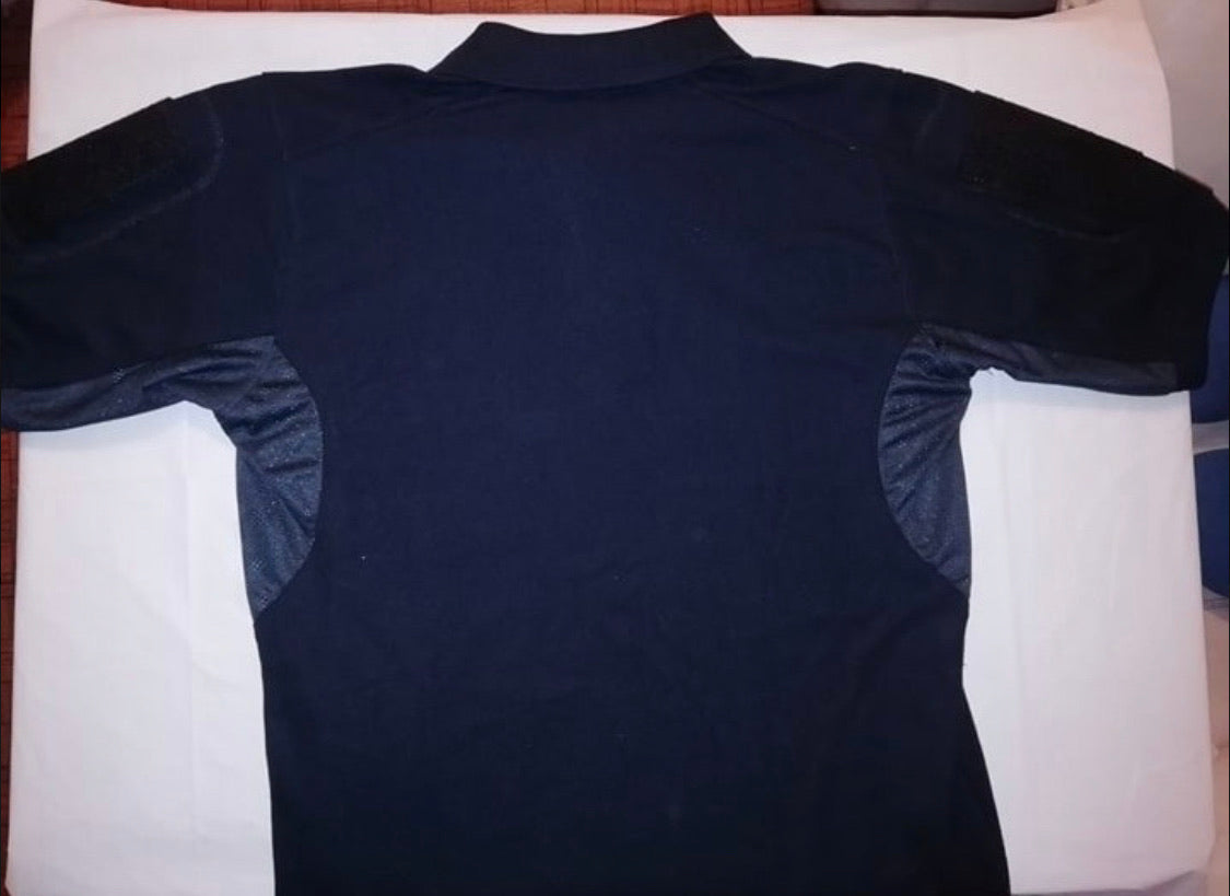 Playera polo táctica de licra para gotcha y airsoft, lista para parches - foto 4