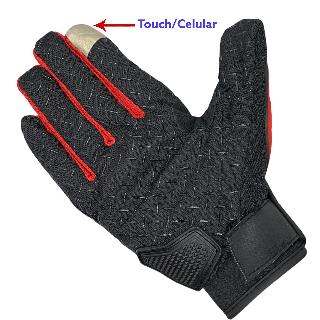 Guantes para moto Touch con refuerzo en nudillos y palma antideslizante - foto 2