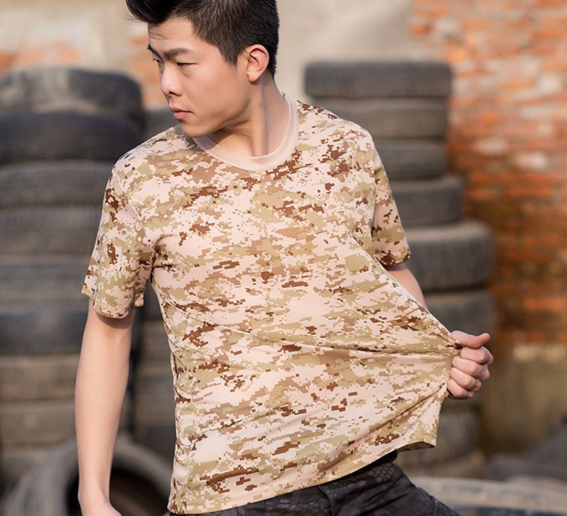 Playera de algodón estilo táctico transpirable para fitness - foto 2