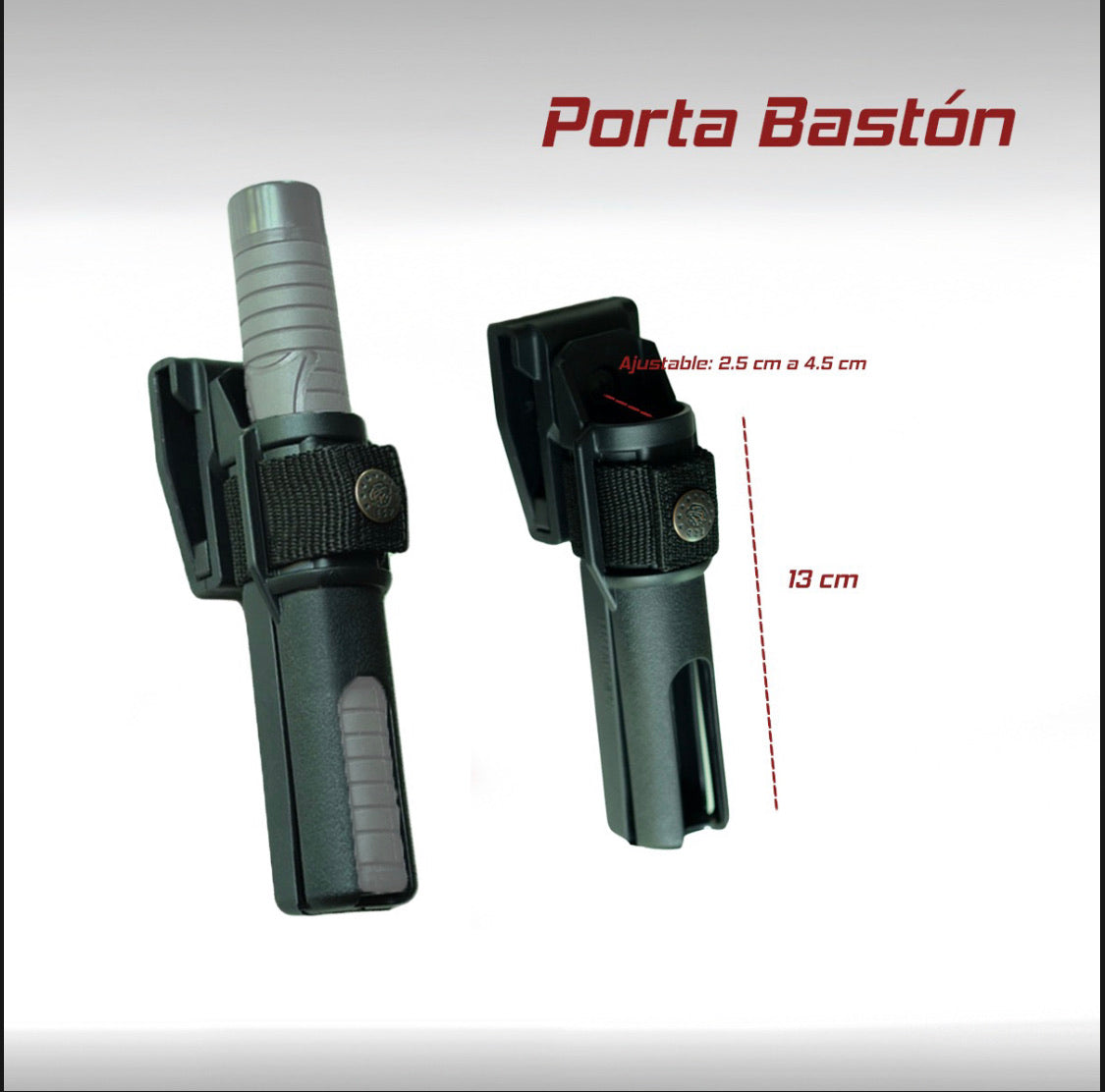 Porta bastón retráctil ajustable para cinturón