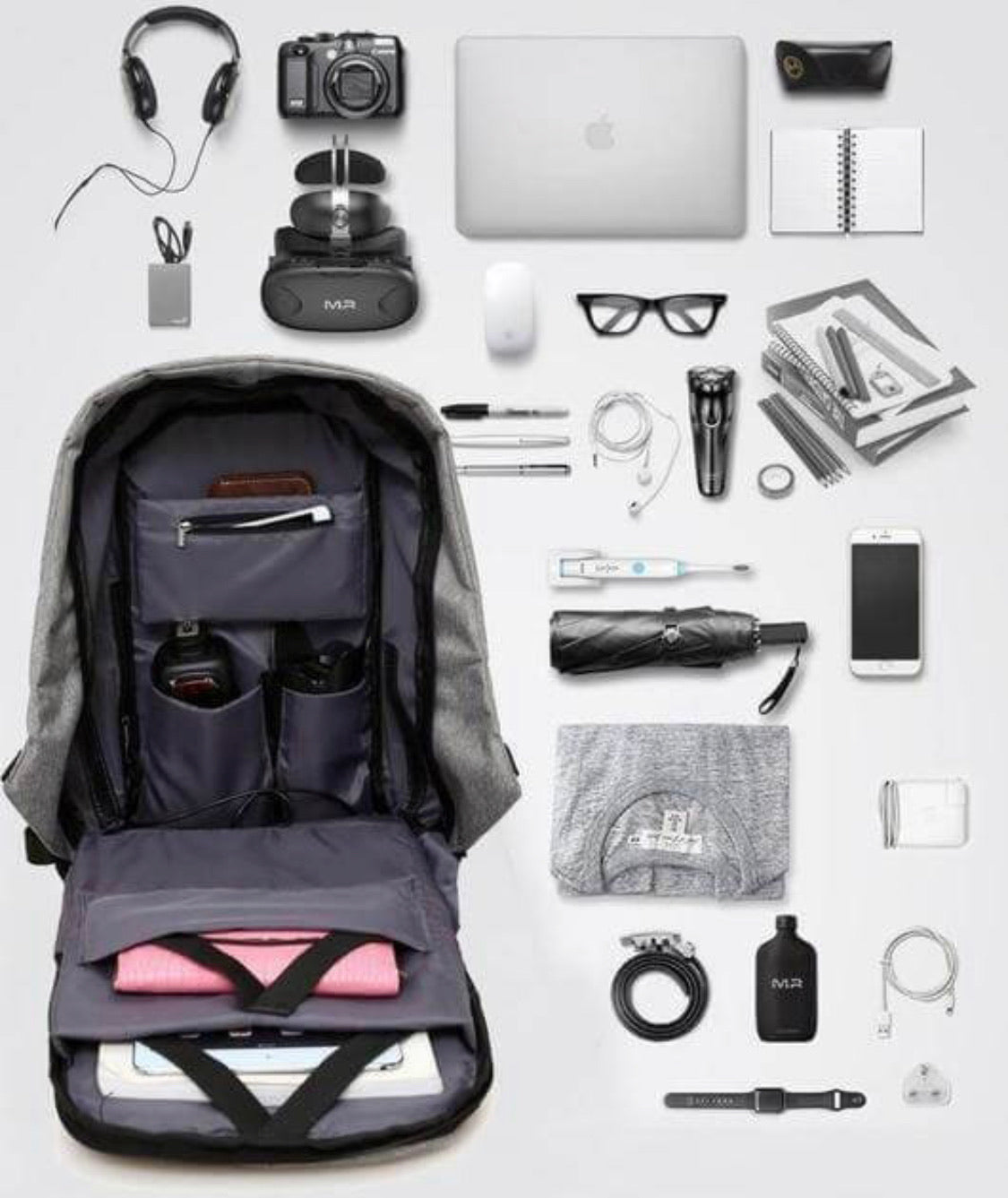 Mochila antirrobo impermeable con puerto USB para laptop - foto 6
