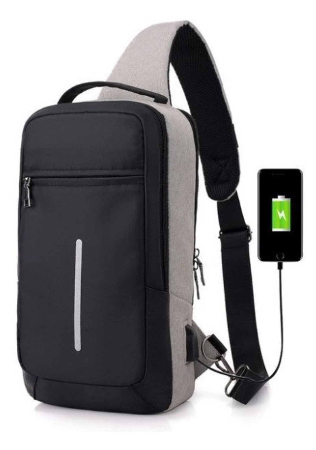 Mochila pechera antirrobo con puerto USB y cable integrado VE645