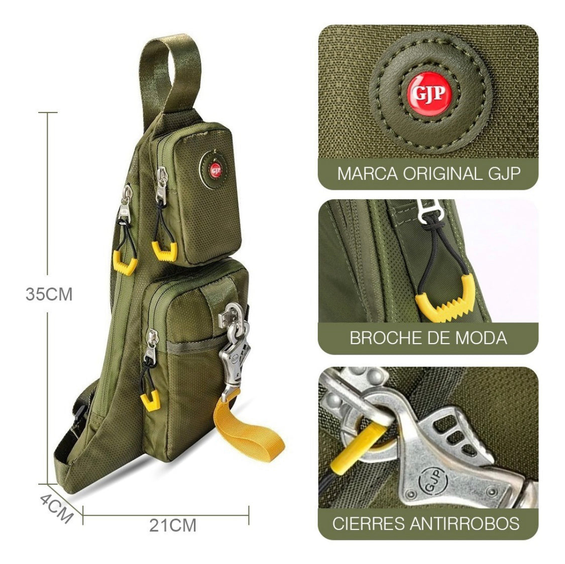 Pechera táctica tipo mochila cangurera con cierres metálicos, modelo 1113 - foto 2