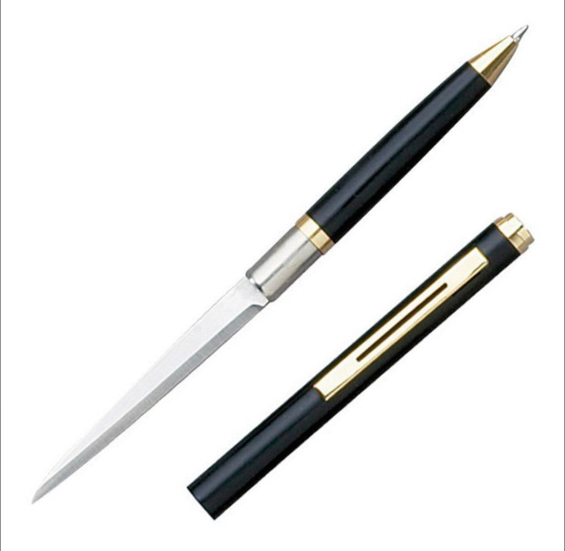 Pluma con navaja integrada discreta de acero JF001