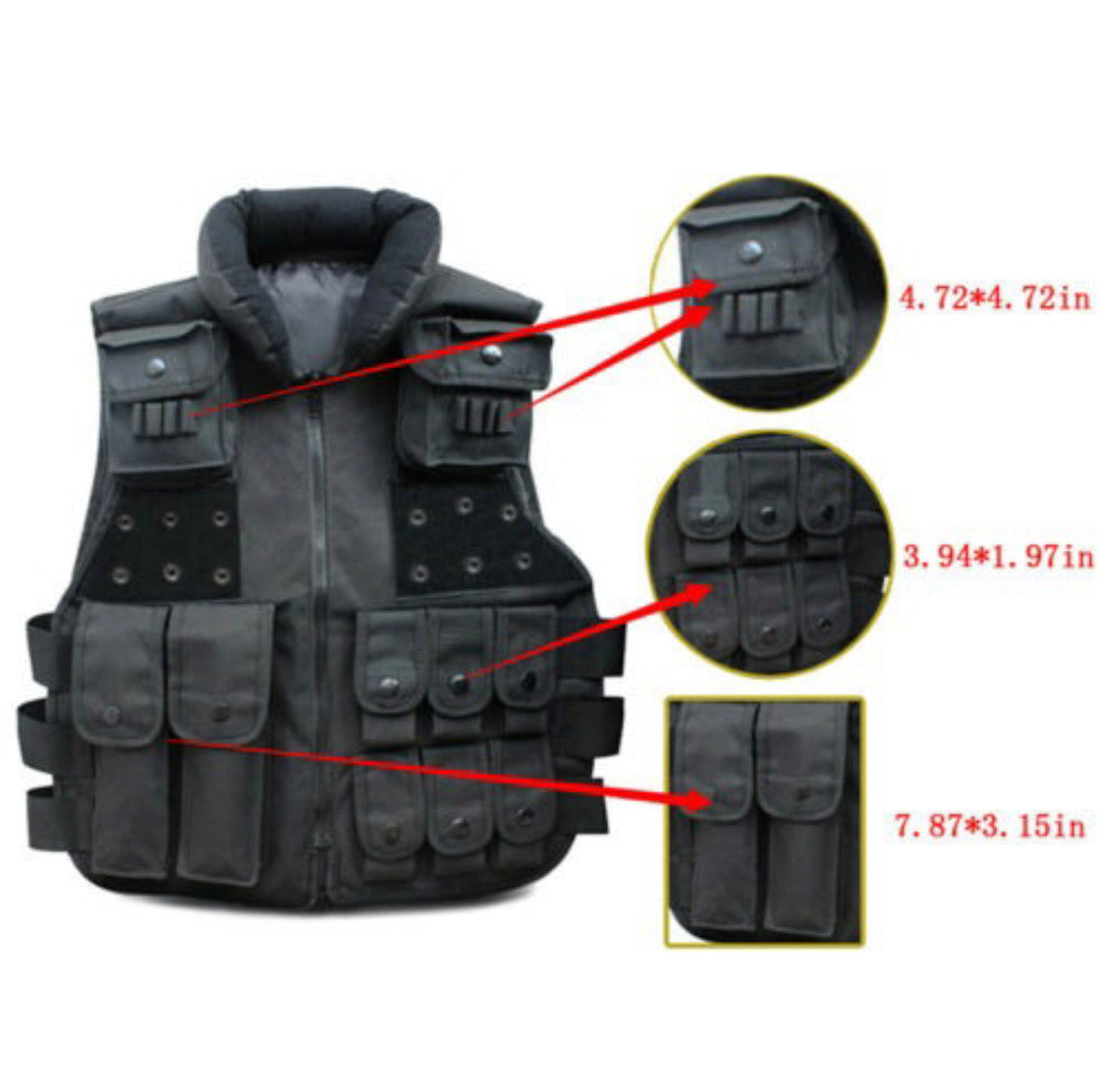 Chaleco táctico Molle estilo plate carrier para airsoft - foto 4