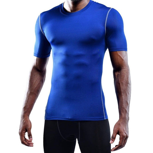 Playera deportiva de licra flexible, manga corta