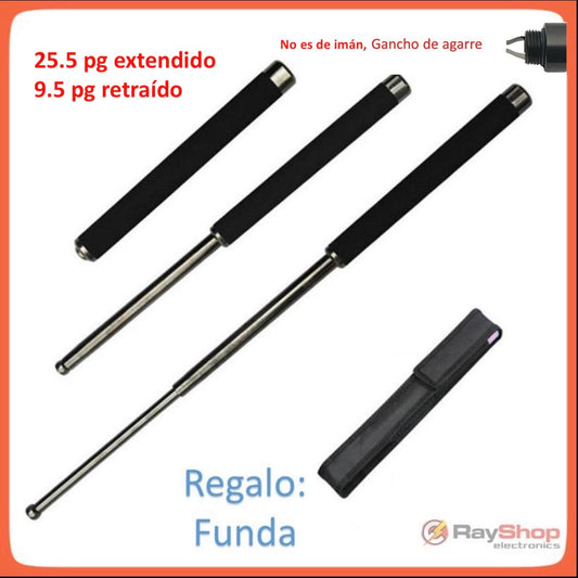 Bastón retráctil de 25.5 pulgadas con mango de neopreno