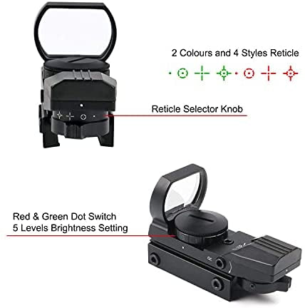 Mira de punto rojo tipo reflex con 4 retículas para airsoft SN049 - foto 3