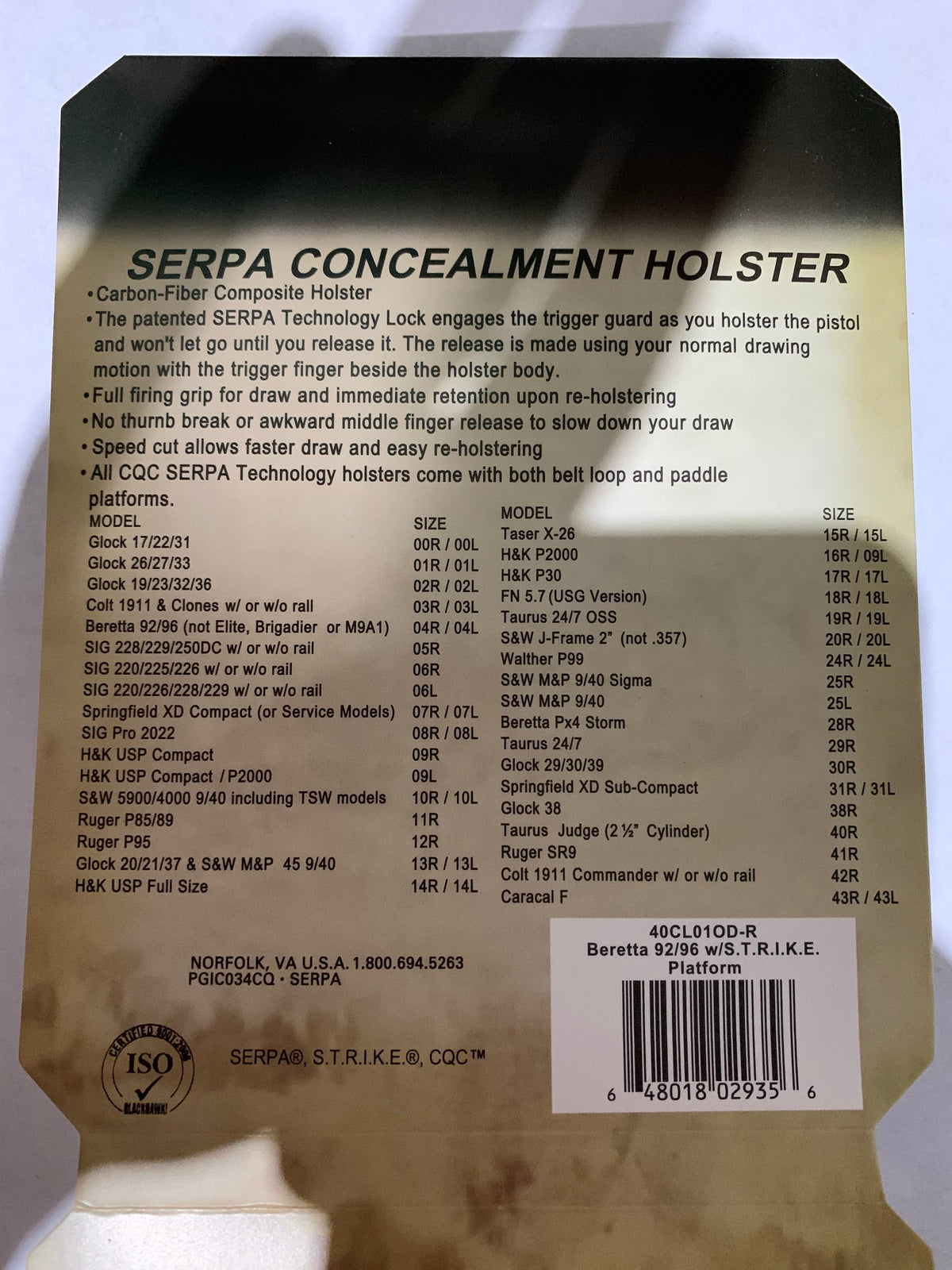 Funda de pistola tipo Serpa compatible con Beretta y Glock - foto 8