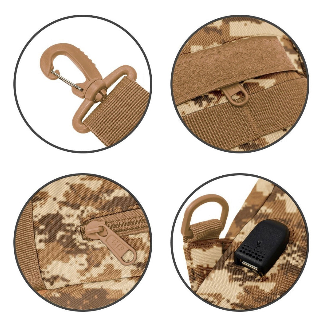 Mochila pechera táctica de 6 litros con USB y sistema Molle - foto 4