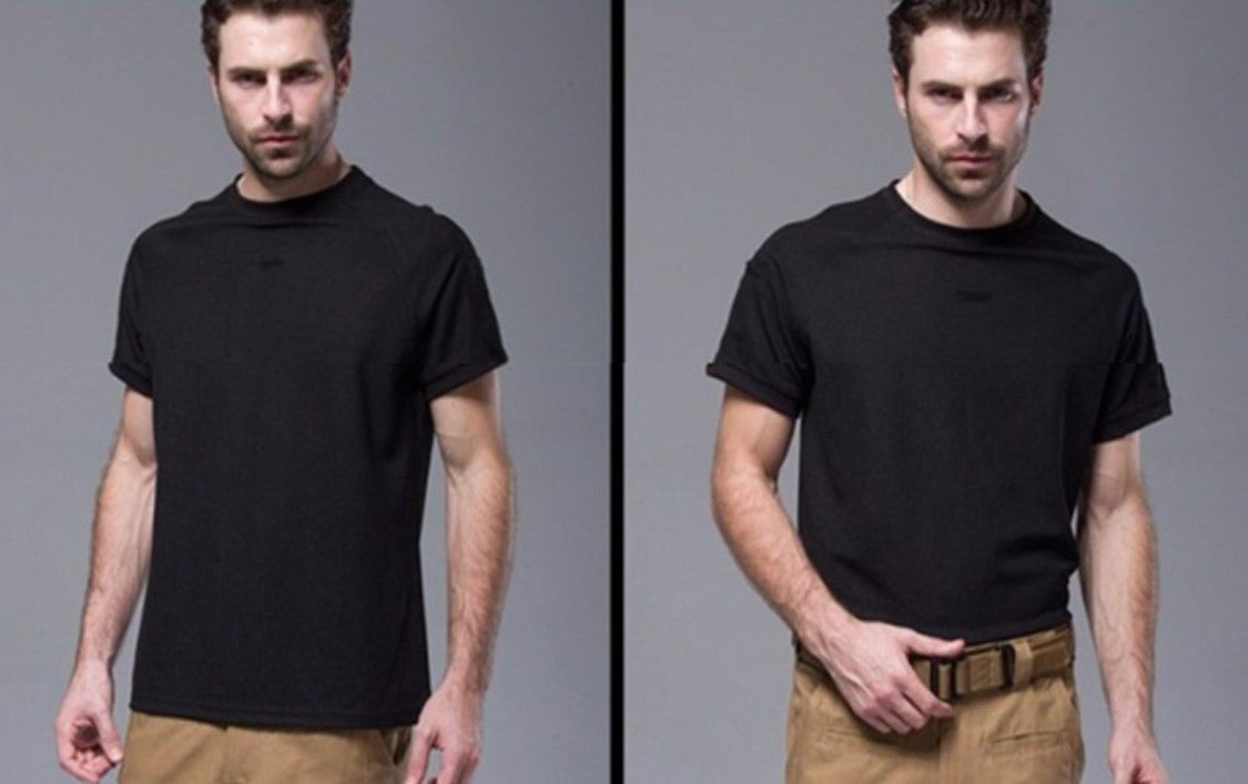 Playera tipo militar de algodón y poliéster, transpirable - foto 4