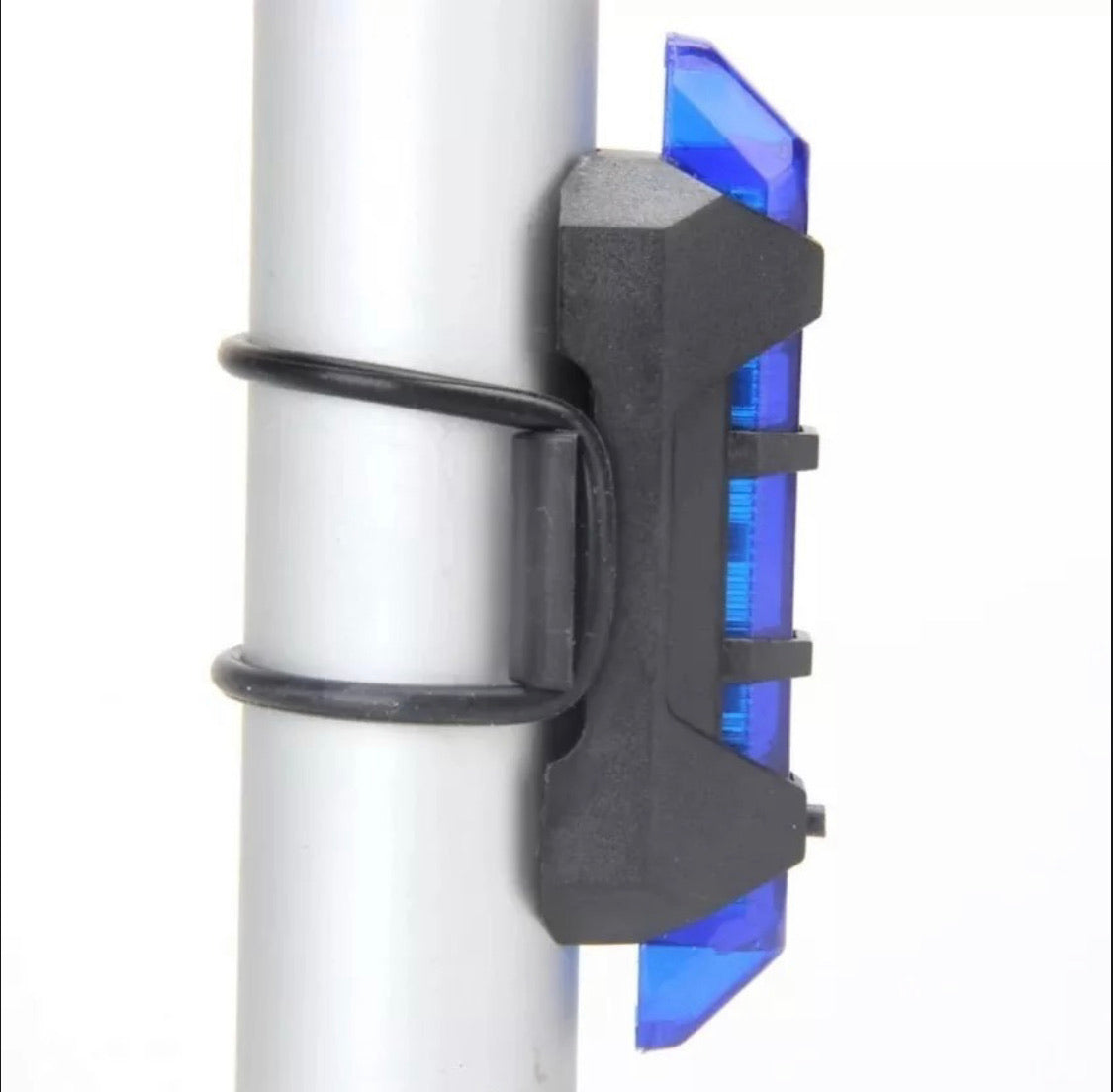Luz trasera LED azul recargable USB para bicicleta y casco - foto 3