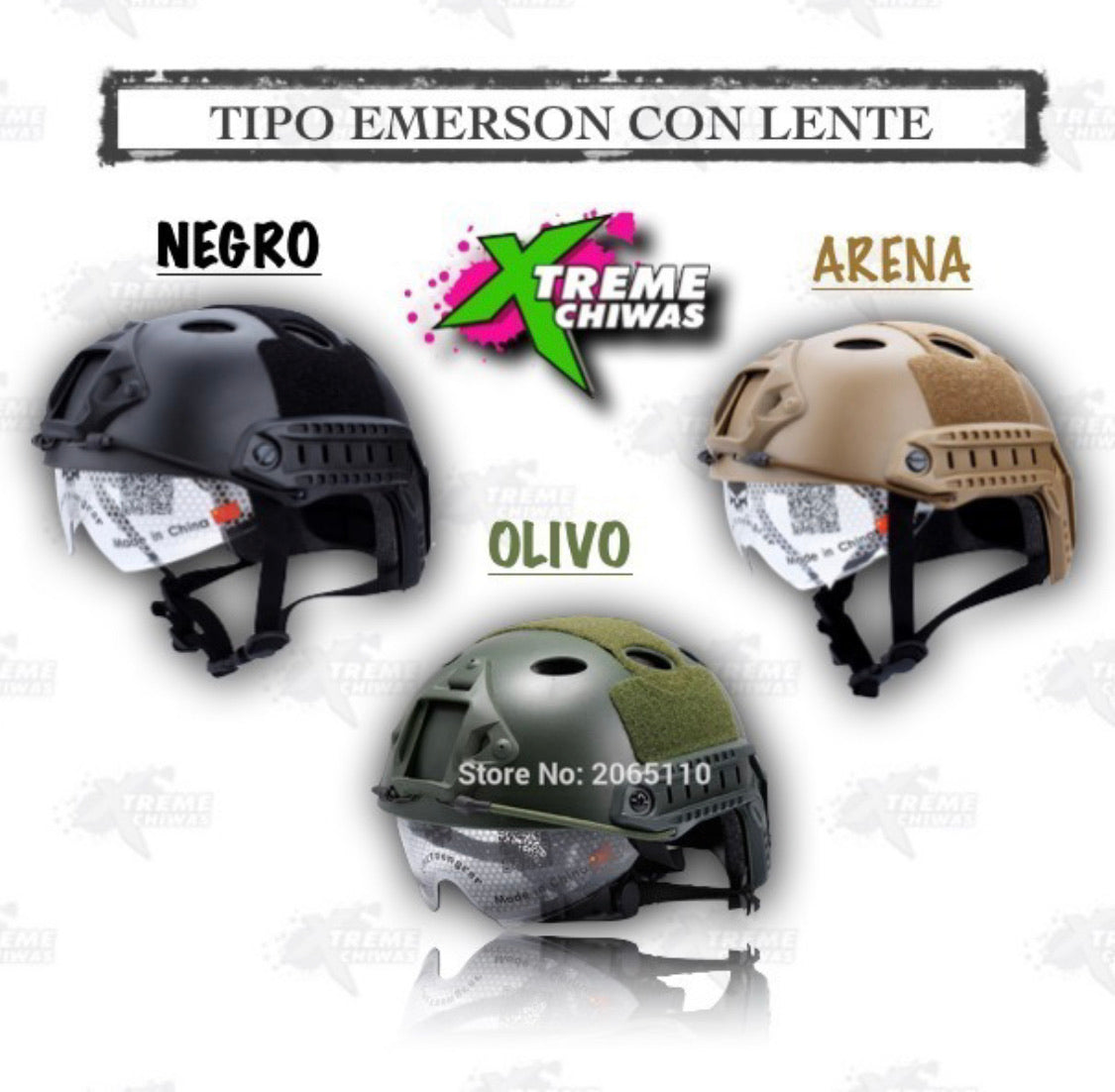 Casco estilo Emerson con lente deslizable, color negro - foto 3