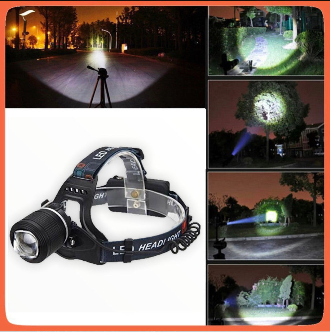 Lámpara frontal LED T9 de 3 modos con zoom y recarga USB 400-T9 - foto 6