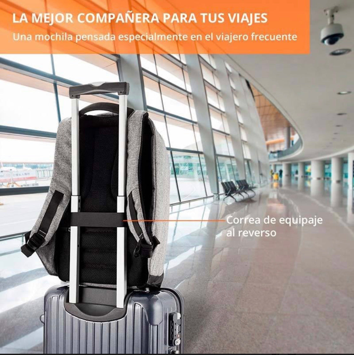 Mochila antirrobo impermeable con puerto USB para laptop - foto 2