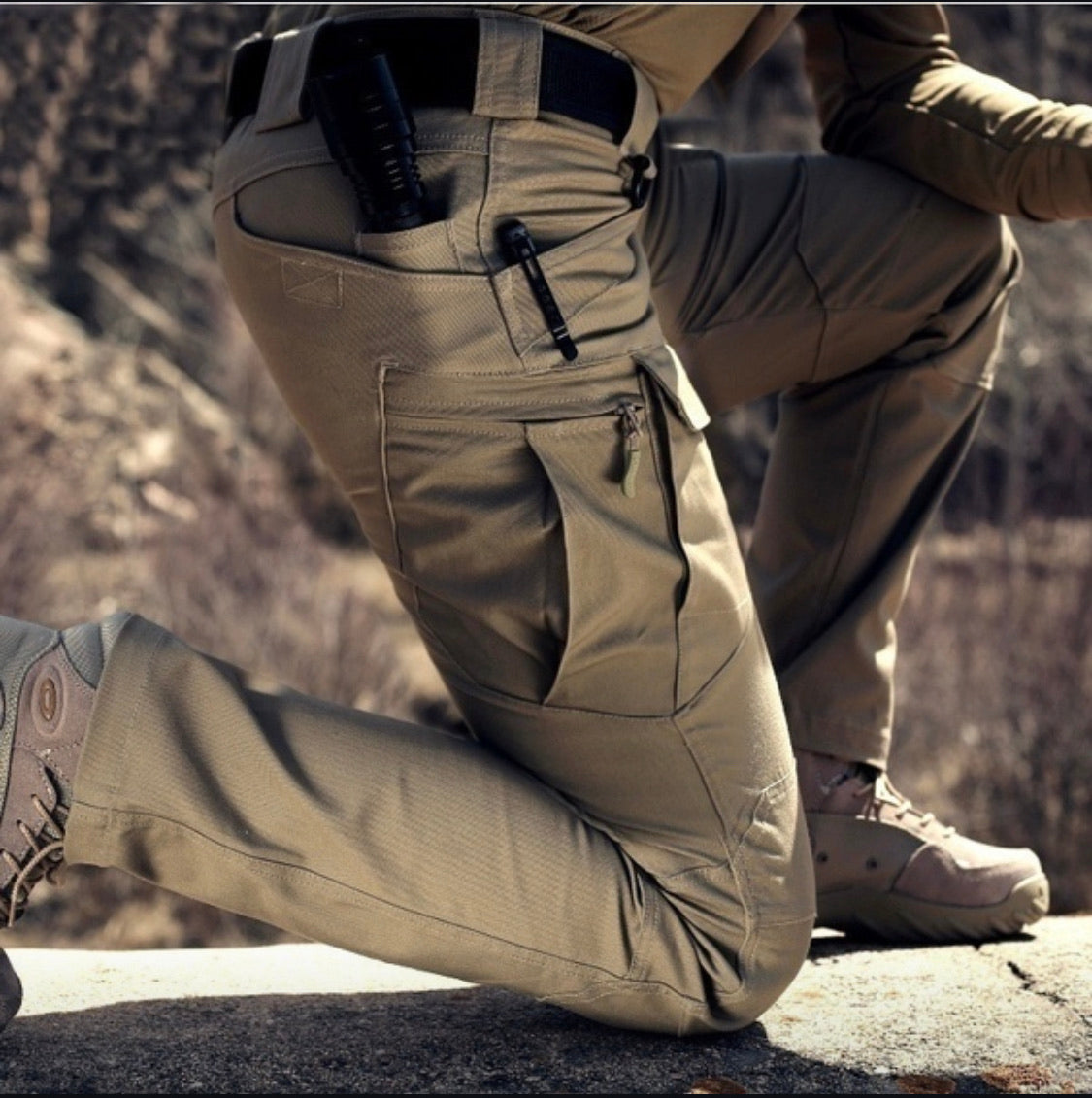 Pantalón táctico tipo cargo ripstop impermeable de uso casual