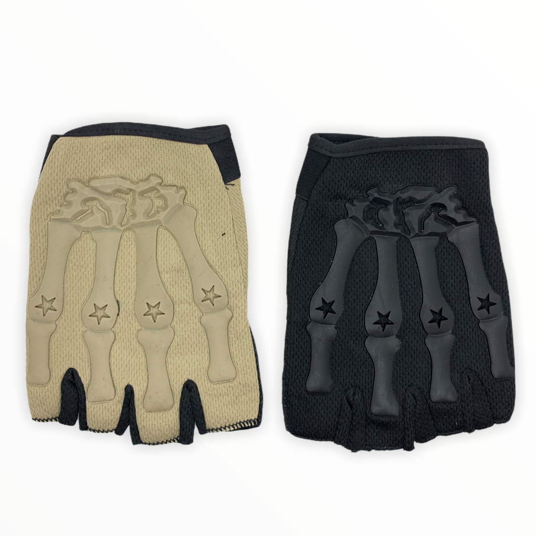 Guantes con calavera, dedos descubiertos y función touch