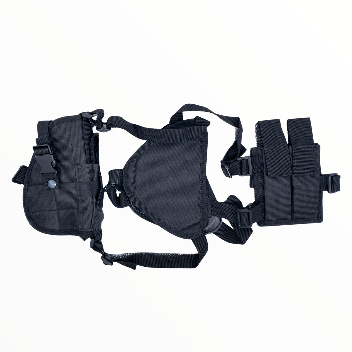 Pistolera sobaquera para pistola y porta cargador, color negro - foto 2
