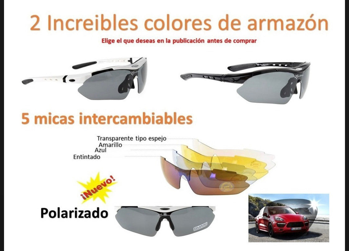 Lentes tipo Nemesis con 5 micas intercambiables y base para graduación - foto 2
