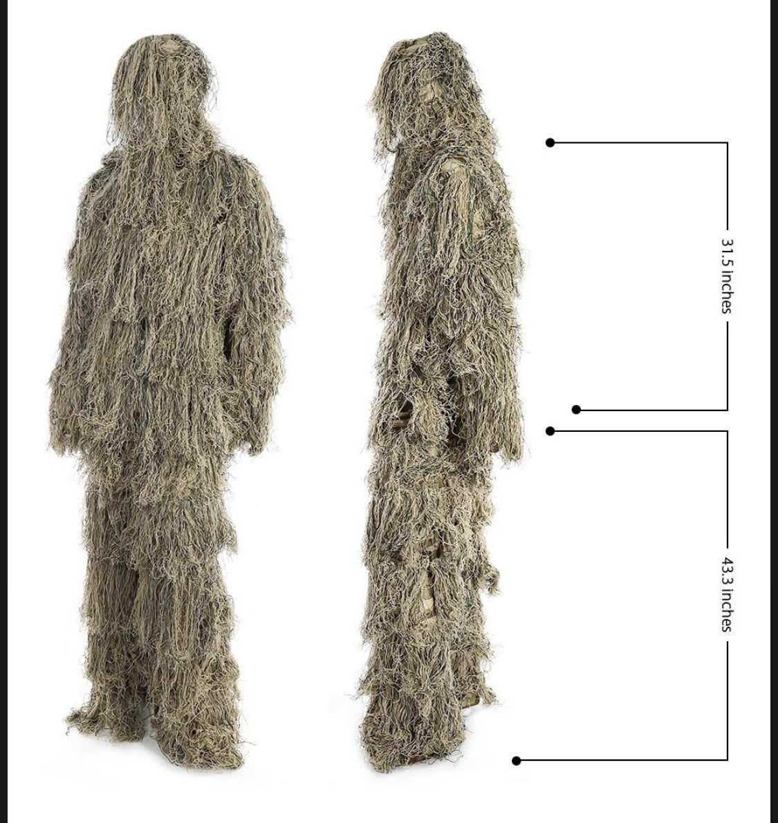 Traje ghillie camuflaje 3D de talla libre para caza y gotcha - foto 5