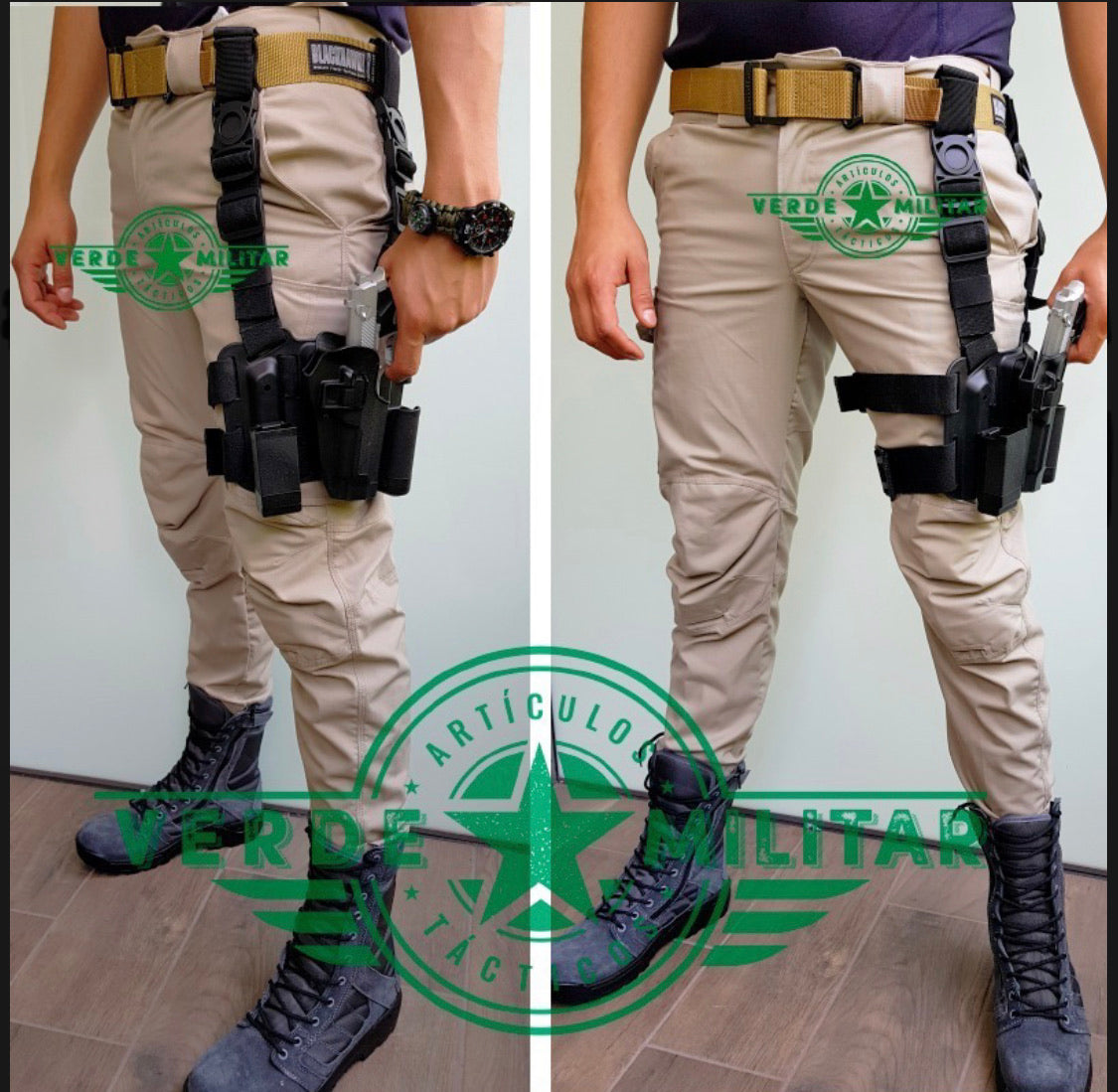 Holster de piernera rígida con portacargador y porta linterna - foto 8