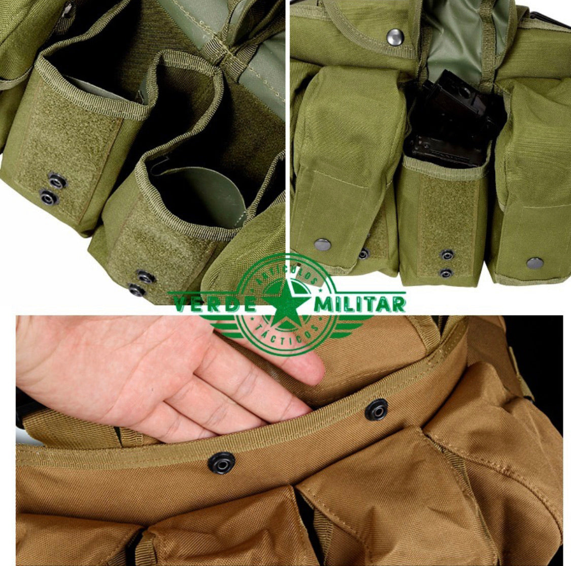 Pechera táctica con bolsas para cargadores y tirantes ajustables - foto 10