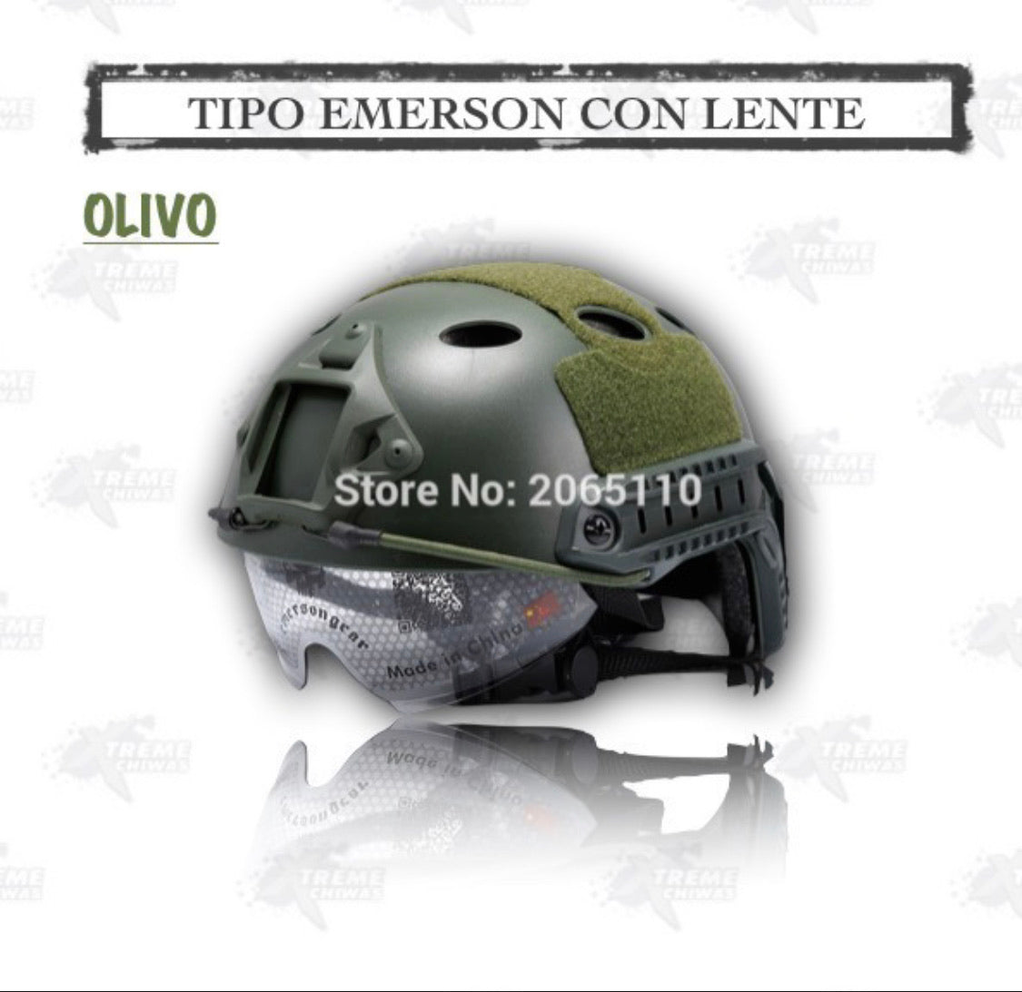Casco estilo Emerson con lente deslizable, color negro