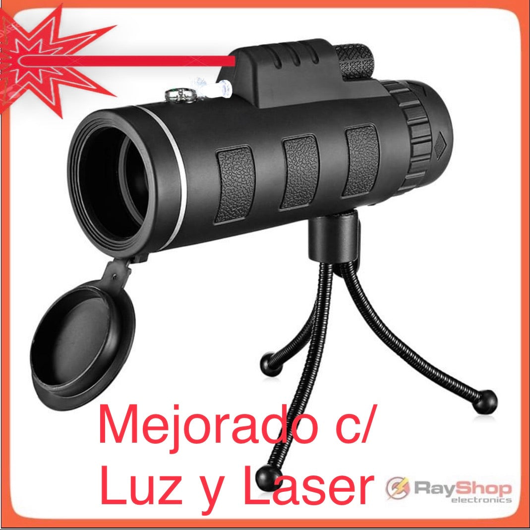Monocular 40x60 con brújula, trípode y adaptador para celular
