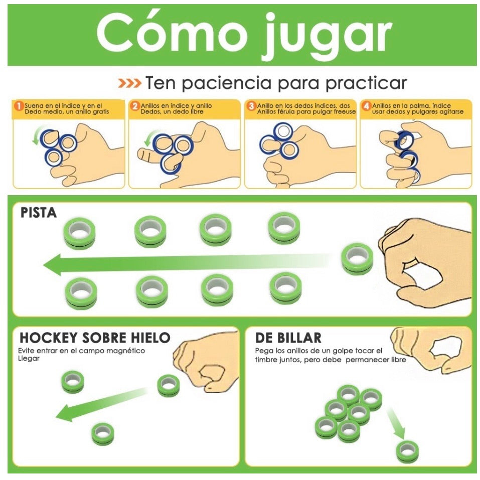 Set de 3 anillos magnéticos giratorios para entretener los dedos - foto 2