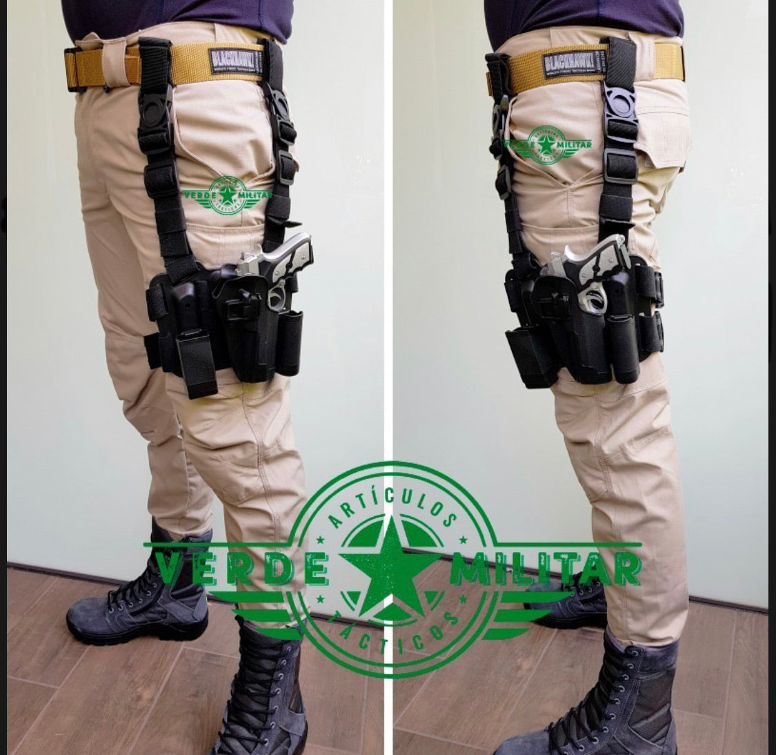 Holster de piernera rígida con portacargador y porta linterna - foto 10