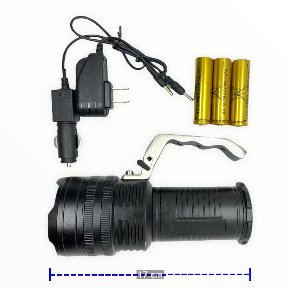 Lámpara LED de mango T6 con zoom, 3 modos y 3 pilas 18650 DT152 - foto 3