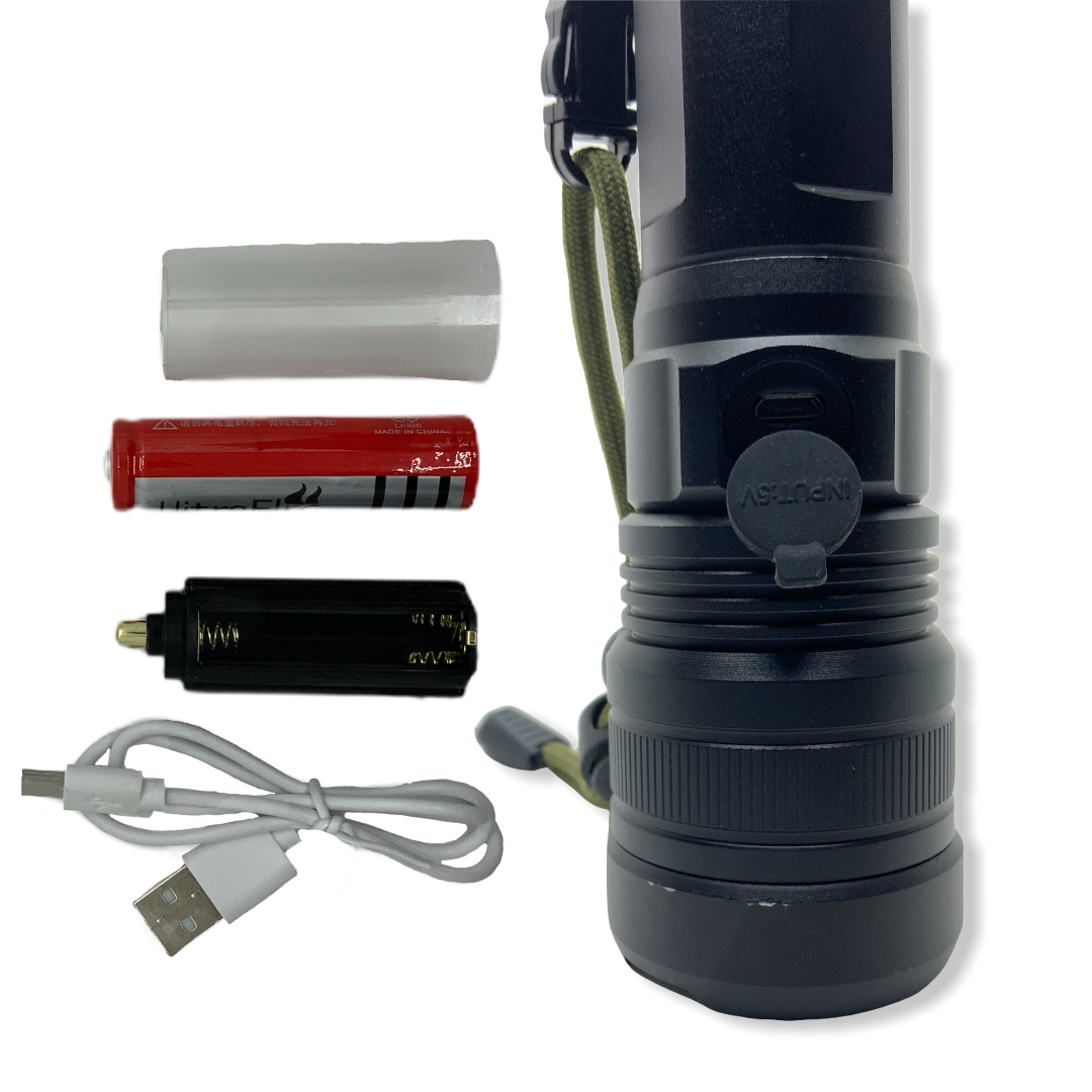 Lámpara táctica con zoom LED T9 de 10,000 lúmenes, modelo ST9-3 - foto 4