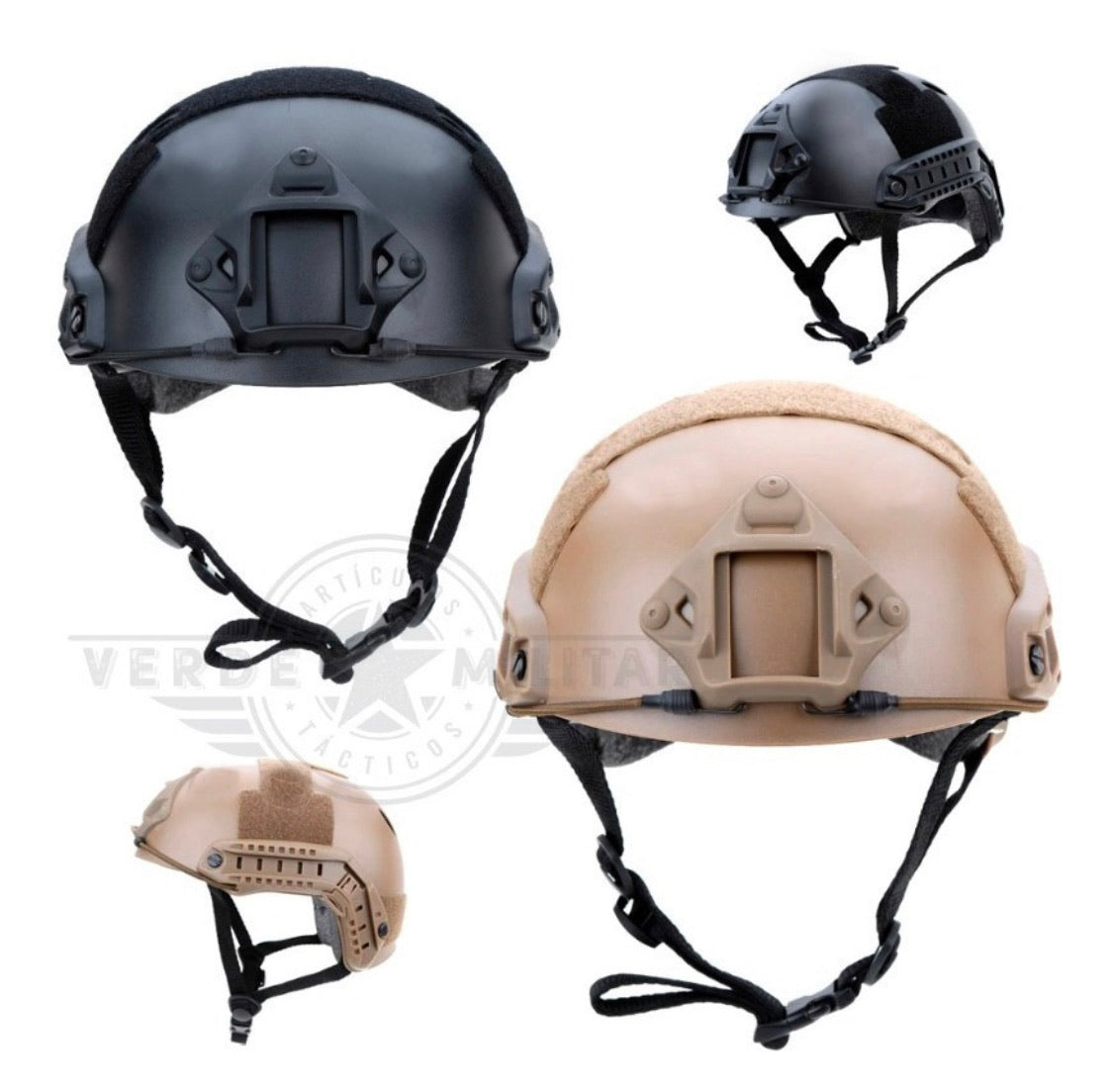 Casco táctico con oreja recortada y rieles para airsoft y paintball 2003 - foto 3