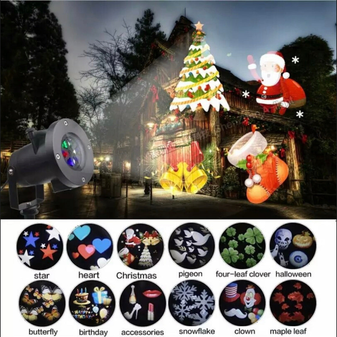 Proyector LED decorativo con 48 imágenes y control remoto W518 - foto 4