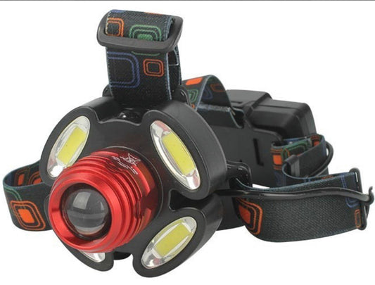 Lámpara minera de cabeza con 5 LED y 4 modos de luz