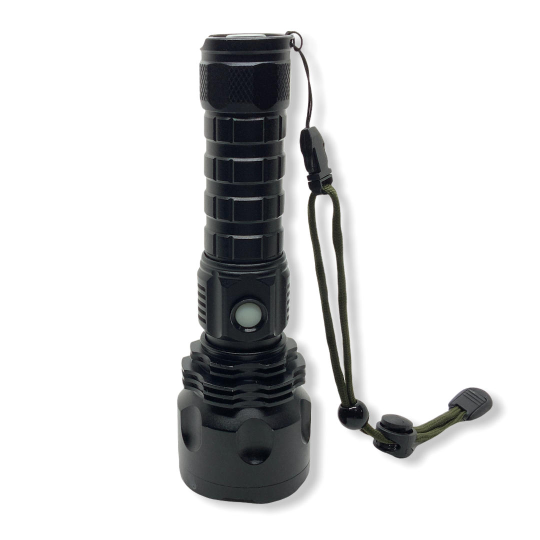 Lámpara táctica con zoom LED T9 de 15,000 lúmenes, modelo DT432