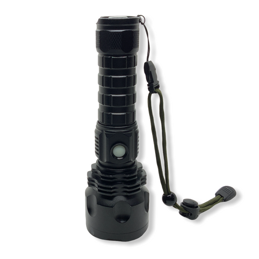 Lámpara táctica con zoom LED T9 de 15,000 lúmenes, modelo DT432
