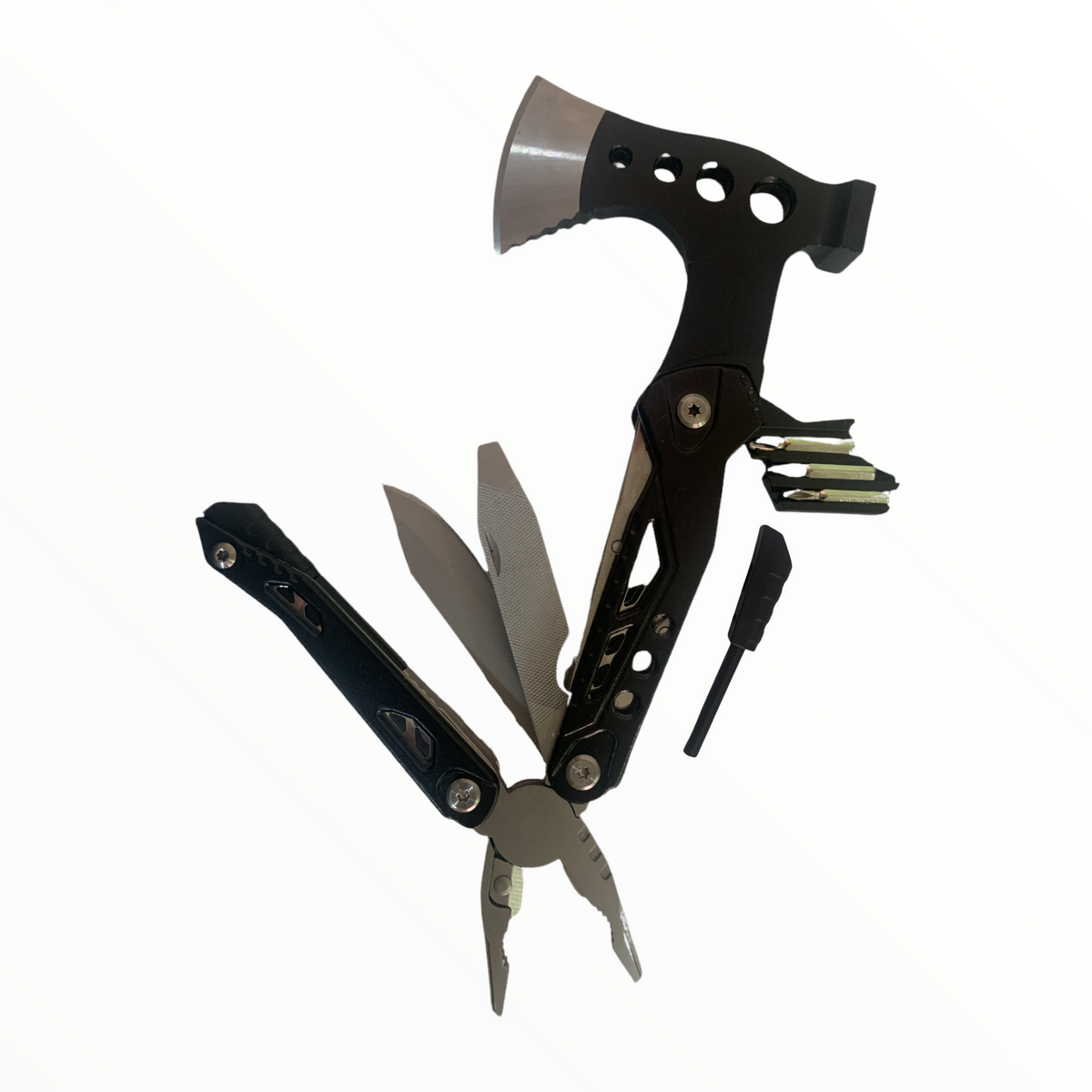 Multiherramienta plegable tipo hacha 6 en 1 con funda F4001