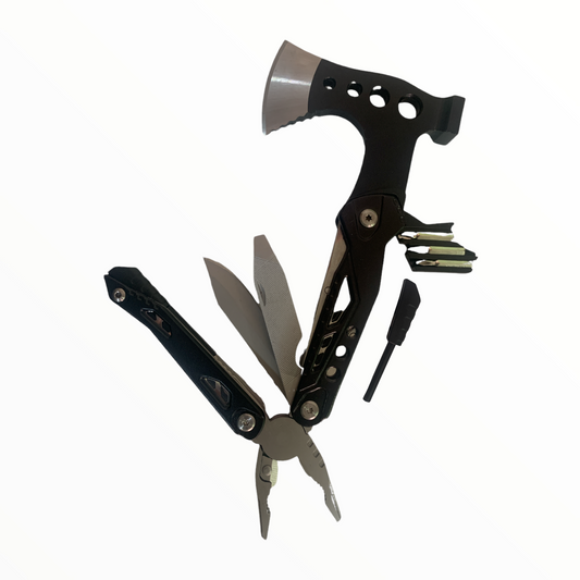 Multiherramienta plegable tipo hacha 6 en 1 con funda F4001