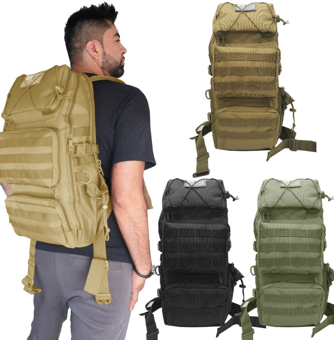Mochila impermeable de 40 litros con múltiples compartimentos