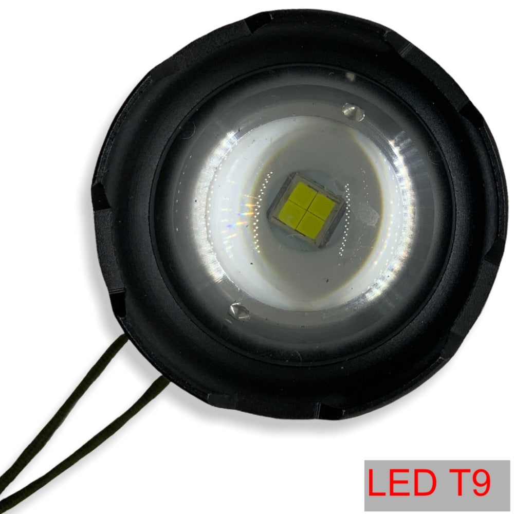 Lámpara táctica con zoom LED T9 de 15,000 lúmenes, modelo DT432 - foto 3