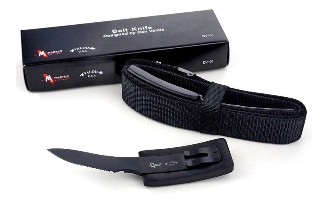 Navaja estilo cinturón táctico con diseño oculto, color negro - foto 5