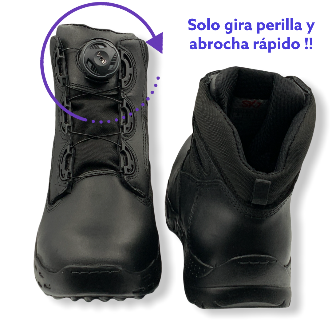 Botas negras con sistema de ajuste BOA, para abrochar y soltar rápido - foto 2