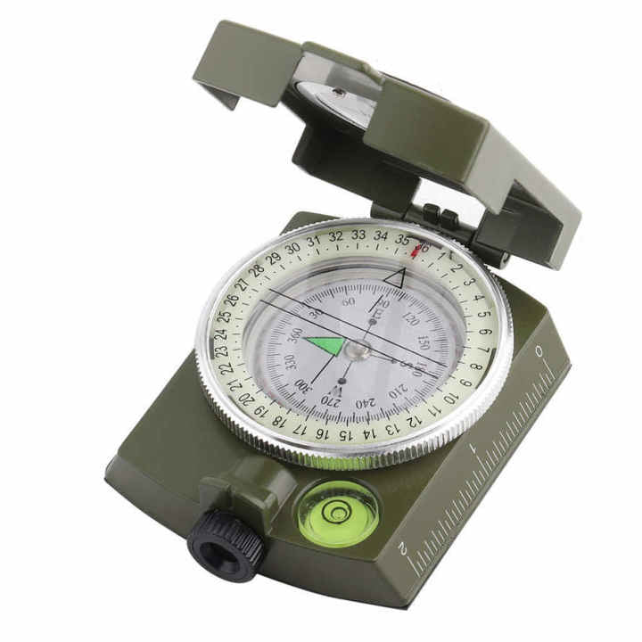 Brújula militar profesional de zinc con carátula fluorescente y funda PJ185